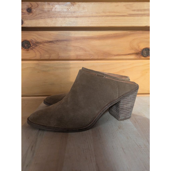 Women's Lucky Brand Brown Suede Mules Size 8 - Picture 2 of 6